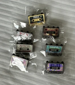 Pinny Arcade PAX 2023 Full Set of Cassette Tape Pins Gold Casette Staff Mixtape - Picture 1 of 1