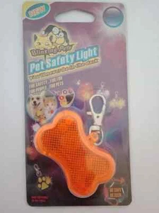 Dog safety light bone shaped orange - Picture 1 of 1
