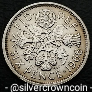 UK, Great Britain 6 Pence 1966. KM#903. 6d. Sixpence Lucky Wedding coin. - Picture 1 of 7
