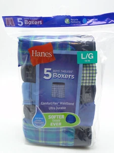 5pair Boy's Hanes Plaid Boxer Shorts Large 14-16 - Picture 1 of 2