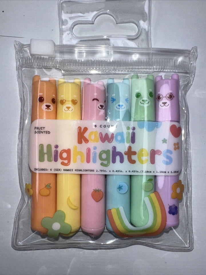 Juego de marcadores iluminadores perfumados Kawaii colores neón divertido nuevo Foto 1 de 1
