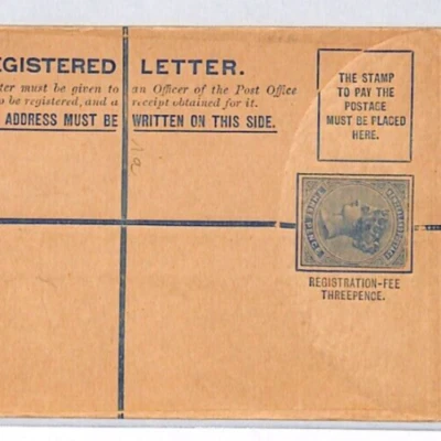 Sobre registrado de papelería postal QV sin usar de NUEVA ZELANDA {SAMWELLS}PJ62 Foto 1 de 4