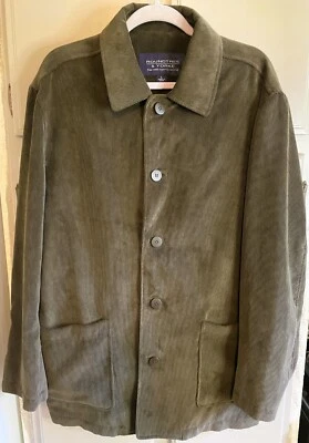 ROUNDTREE & YORKE Men's LARGE Barn Chore Dark Green Corduroy Work Casual Jacket - Image 1 of 4