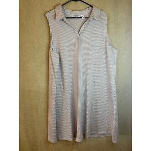 Isaac Mizrahi LIVE! Striped Sleeveless Dress Collared Casual 3XL - Picture 1 of 6