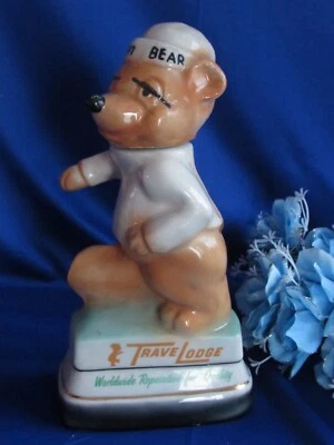 JIM BEAM TRAVEL LODGE SLEEPY BEAR KENTUCKY BOURBON WHISKEY REGAL DECANTER 1972 - Image 1 of 4