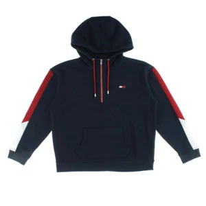 Tommy Hilfiger Vented Half-Zip Womens Active Hoodies Size M Black/Red NWOT - Picture 1 of 8