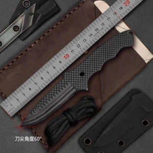 Cuchillo de fibra de carbono longitud 18,2 cm hoja longitud 7,7 cm cuchillo ligero herramientas EDC - Imagen 1 de 15