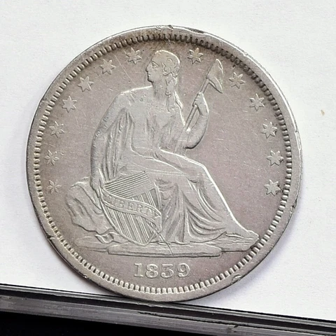 1839 Liberty Seated Half Dollar - No Drapery - XF Details, Cleaned (49100-L) Cover