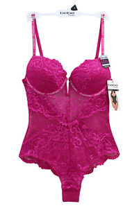 NWT bebe Sexy Push up sheer lace Teddy Bodysuit with Cheeky backside S,M,L,XL