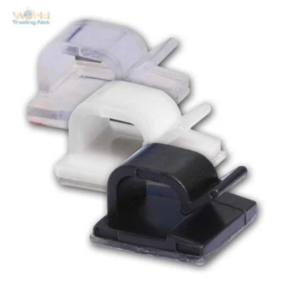 Kabelhalter selbstklebend 3M Befestigungsclip Kabel Clips Kabelführung Klemmen - Bild 1 von 4