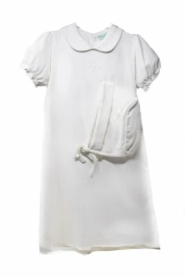 Petit Ami Christening Day Gown with Matching Bonnet LOTS OF DETAIL! Size 6mon - Image 1 of 2