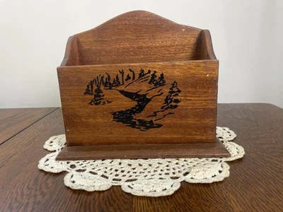 Vintage 1960’s Hand Crafted Wooden Letter Holder Desk Top Style Caddy Organizer - Image 1 of 4