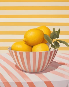Lemon Bowl Still Life Poster - Vibrant Kitchen Wall Art -12X16/16X20/18X24/24X36 - Picture 1 of 11