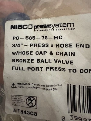NEW Nibco 3/4" Bronze ProPress Drain Ball Valve PC585-70-HC Press x hosebib - Image 1 of 2