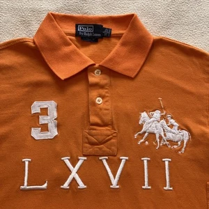 Polo Ralph Lauren camicia vintage arancione LXVII taglia Large dual match #3 Runs Small - Foto 1 di 8