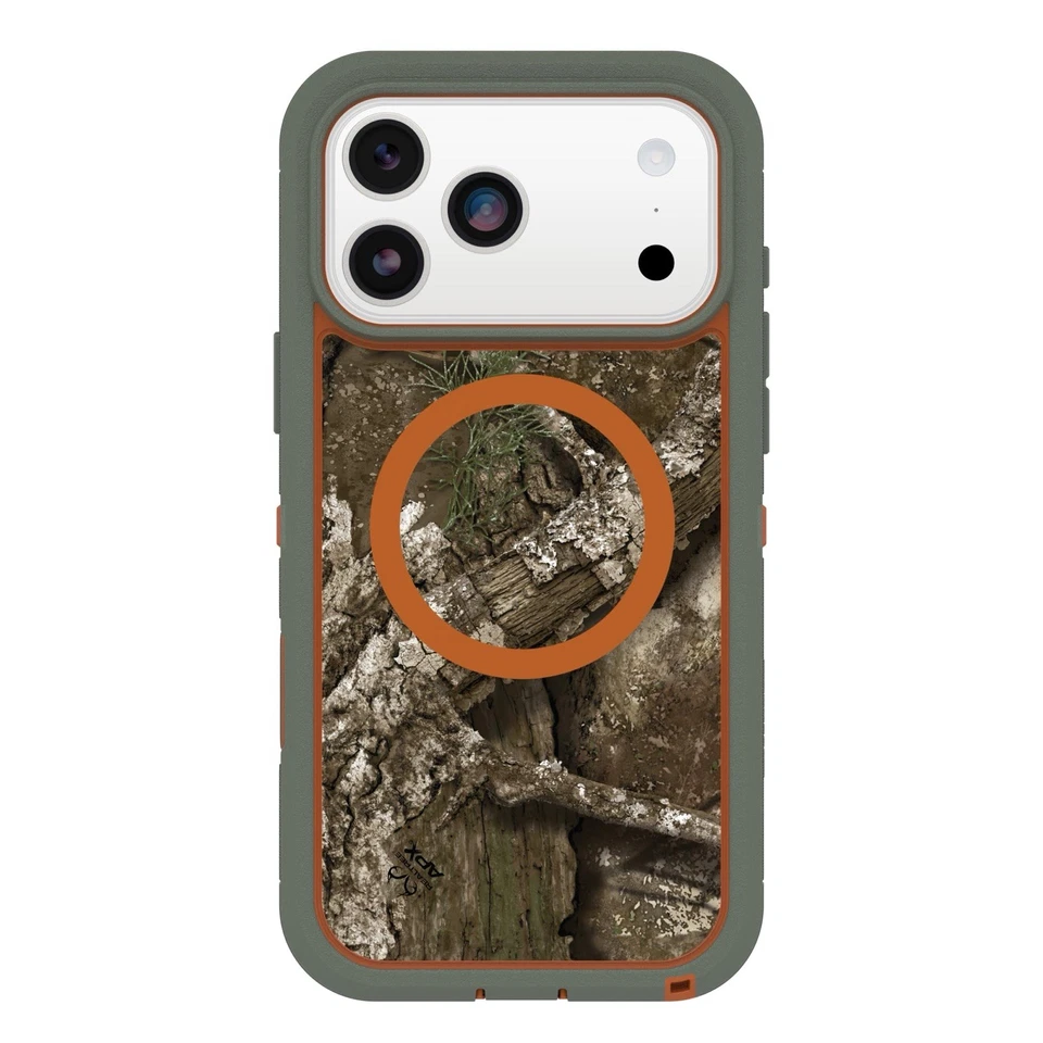 Estuche transparente OtterBox iPhone 17 Pro Max Defender Series Pro XT Realtree verde camuflaje Foto 1 de 2