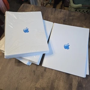 Rare Apple Computers 2001 Stationery Folders Blue Apple Logo Collectible SEALED - Afbeelding 1 van 6