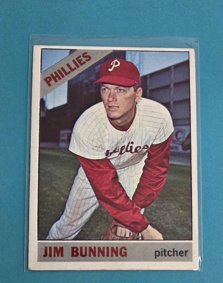 Tarjeta de béisbol 1966 Topps #435 Jim Bunning Philadelphia Phillies 5B Foto 1 de 2