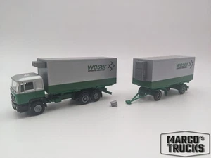 Herpa MAN F90 Kühlhängerzug Wechselbrücke „Weser Logistk-Services“ 1:87 /HU20646 - Bild 1 von 1