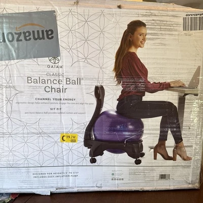 Gaiam 610-6002RTL Balance Ball Chair with Pump and Stand - Black - Image 1 of 3