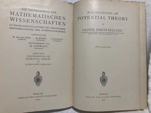 1929 Foundations of Potential Theory (Grundlehren der mathematischen.. Kellogg - Picture 1 of 8