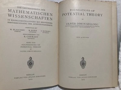 1929 Foundations of Potential Theory (Grundlehren der mathematischen.. Kellogg - Image 1 of 4