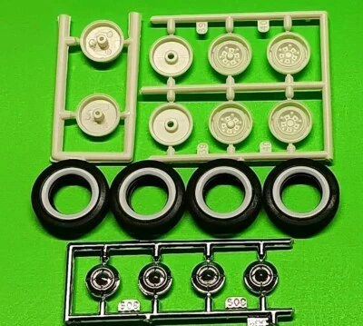 62 1962 Chevy Bel Air 1/25 Dog Dish Hubcaps Rim Whitewall Firestone Tires Wheels - Image 1 of 4