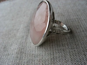 Woman's big beautiful silver 925 ring with a big pink stone, UкSSR - Picture 1 of 7