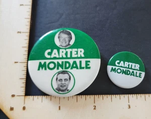 Lot of 2 Carter - Mondale - Jimmy Carter - President Pinback Button Campaign - Picture 1 of 3