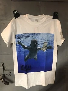 Nirvana Nevermind Album With Songs On Back White Men's T-Shirt - Picture 1 of 2