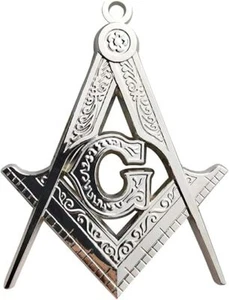 Brújula Masónica Azul Logia Maestro Masón y Cuadrado G Colgante Collar Accesorio - Imagen 1 de 7