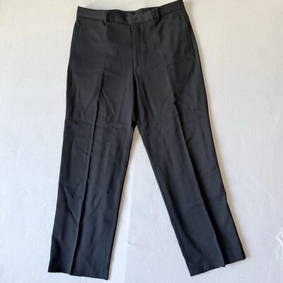 Pantalones de vestir ARMANI COLLEZIONI para hombre negros frente plano talla 36 36x30 mezcla de viscosa Foto 1 de 4