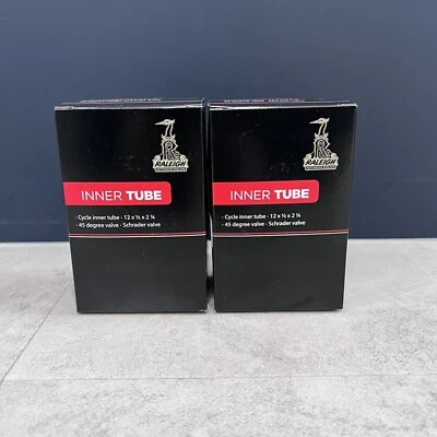 Raleigh Bicycle Inner Tube 12” 1/2 x 2 1/4" 45 Degree Schrader Valve X2 Pack New - Image 1 of 4