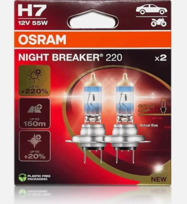 Osram Night Breaker 220 H7 55W Dos Bombillas Faro Luz Alta Repuesto Paquete de 2 Foto 1 de 3