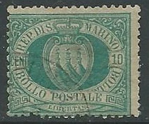 1892-94 SAN MARINO USATO STEMMA 10 CENT - M15-6 - Picture 1 of 1