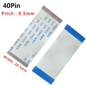 FFC/FPC Flexible Flat Cable Pitch 0.5mm 40-Pin 40P 60V 80C VW-1 50/600mm-3000mm  - Picture 1 of 6