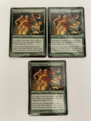 MTG 3X FOIL SAVIORS OF KAMIGAWA OKINA NIGHTWATCH NM MAGIC THE GATHERING COMMON - Image 1 of 4