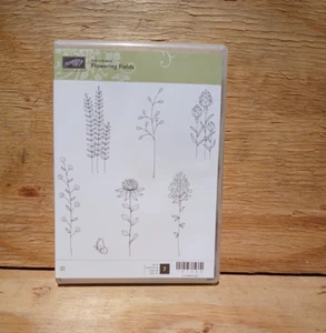 Stampin' Up! Stamp Set NEW Flowering Fields Summer Blooms Butterfly Cards - Picture 1 of 2