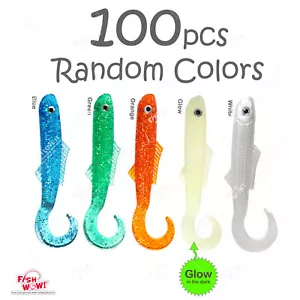 100pcs Fish WOW! 4" Blam Swimbaits Fat minnows Fishing Soft Random Mix Colors - Picture 1 of 10