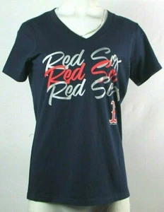 Camiseta para mujer Boston Red Sox MLB G-III azul manga corta cuello en V - Imagen 1 de 5
