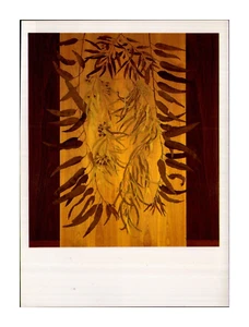 Eucalyptus Marquetry Postcard. Art Tony Bishop Vintage Old - Picture 1 of 2