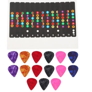 3 Sets Guitar Sticker Pick Fingerboard Stickers Self Adhesive Fretboard - Afbeelding 1 van 12