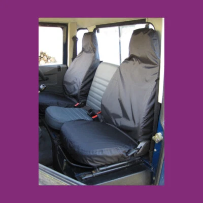Par delantero impermeable de asientos negro para Land Rover Defender 90 110 1983-2007 Foto 1 de 2