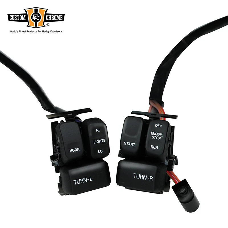 Handlebar Wiring Kit Black w/Buttons & Switches 48"Harness Fit For Harley 96-06 - Image 1 of 1