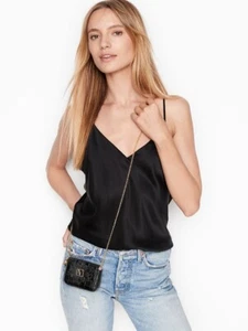 New VICTORIA'S SECRET Black Midnight Croc Micro Shoulder Crossbody Bag with tag - Picture 1 of 3