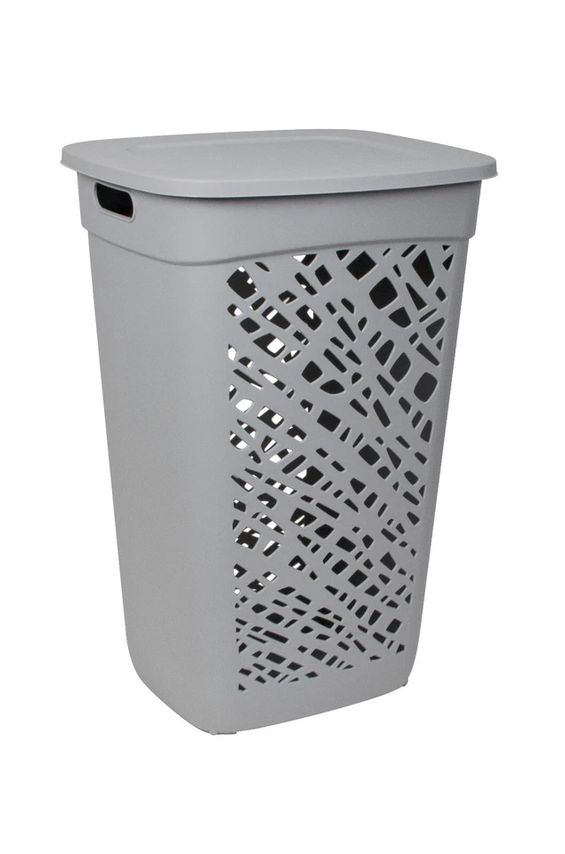 Ondis24 Wäschekorb Wäschetruhe Wäschesammler Wäschepuff Cement 60 L grau - Bild 1 von 1