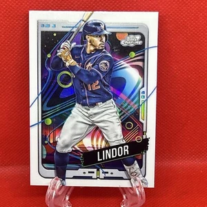 2024 Topps Cromo Cósmico Francisco Lindor Agujero Blanco Refractor METS - Imagen 1 de 2
