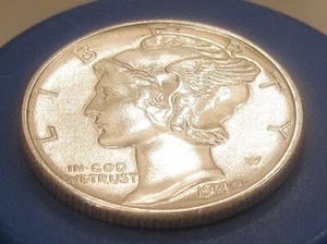 1942 Merkur fast unzirkuliert 90% Silber scharfer Original Münzglanz #527 - 7 - Bild 1 von 2