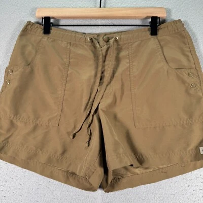 Columbia Chino 短裤女式大号娇小棕色轻便舒适户外远足 — 第 1/4 张图片