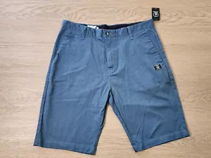 NEW Volcom Vmonty Stretch Shorts Men's Size 34 Blue Gray Modern Fit Skate Surf - Picture 1 of 10
